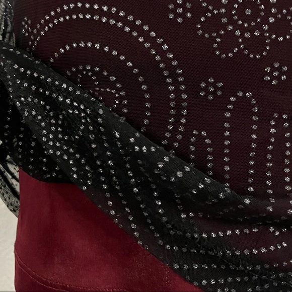 vintage burgundy overlay 579 mini dress ༄ - Picture 3 of 4